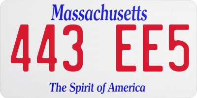 MA license plate 443EE5