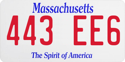 MA license plate 443EE6