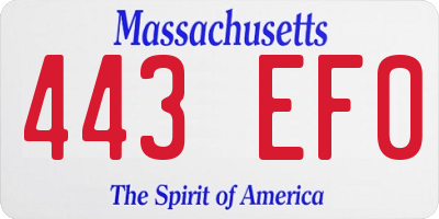 MA license plate 443EF0