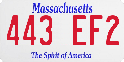 MA license plate 443EF2