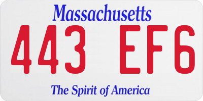 MA license plate 443EF6