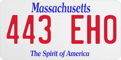 MA license plate 443EH0