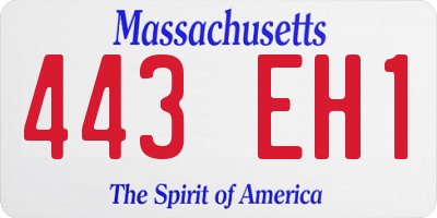 MA license plate 443EH1