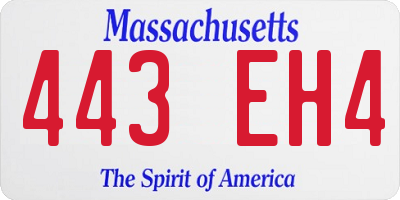 MA license plate 443EH4