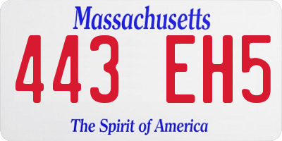 MA license plate 443EH5