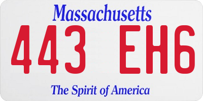 MA license plate 443EH6