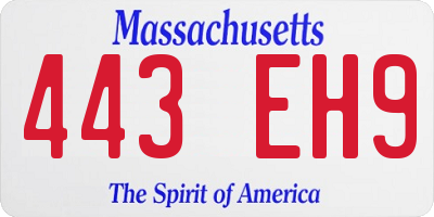 MA license plate 443EH9