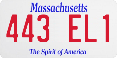 MA license plate 443EL1