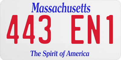 MA license plate 443EN1