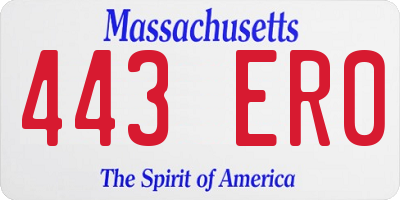 MA license plate 443ER0