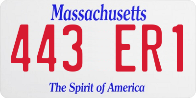 MA license plate 443ER1