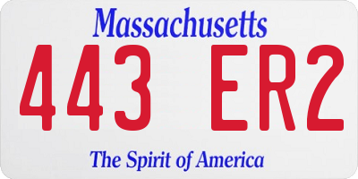 MA license plate 443ER2
