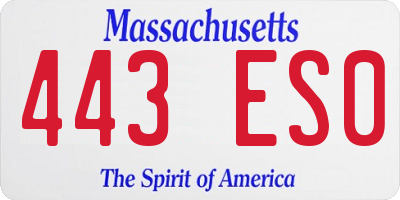 MA license plate 443ES0
