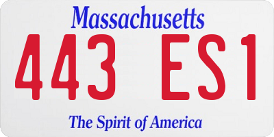 MA license plate 443ES1