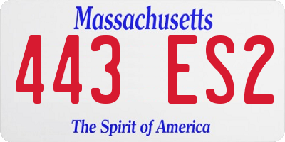 MA license plate 443ES2