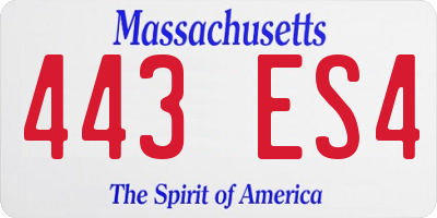 MA license plate 443ES4