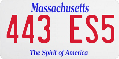 MA license plate 443ES5