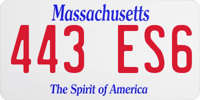 MA license plate 443ES6