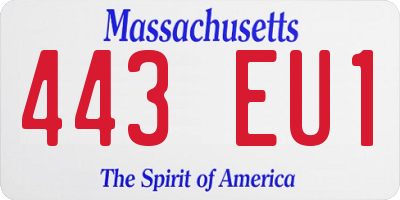 MA license plate 443EU1