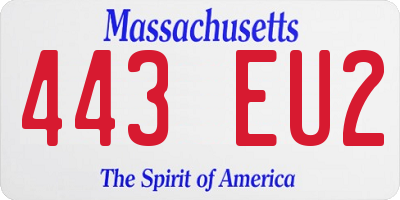 MA license plate 443EU2