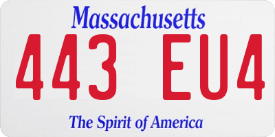 MA license plate 443EU4