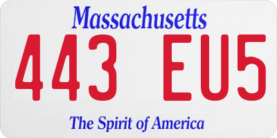 MA license plate 443EU5