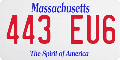 MA license plate 443EU6