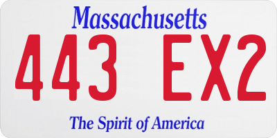 MA license plate 443EX2