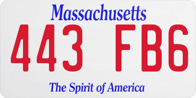 MA license plate 443FB6