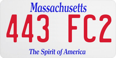 MA license plate 443FC2
