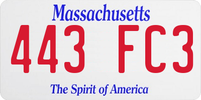 MA license plate 443FC3