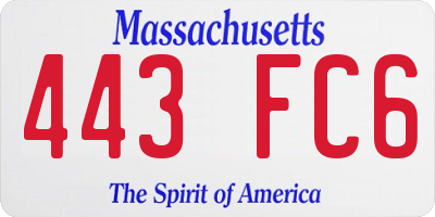 MA license plate 443FC6