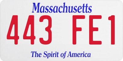 MA license plate 443FE1
