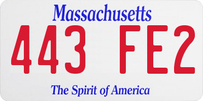MA license plate 443FE2