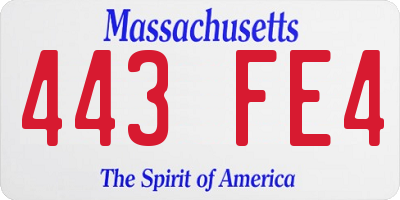 MA license plate 443FE4
