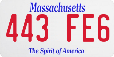 MA license plate 443FE6