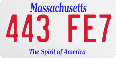 MA license plate 443FE7