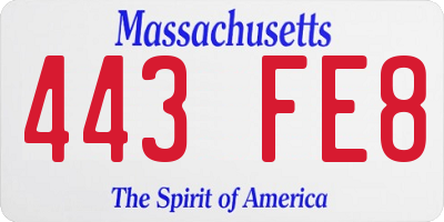 MA license plate 443FE8