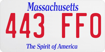MA license plate 443FF0