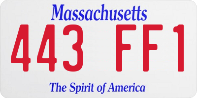 MA license plate 443FF1