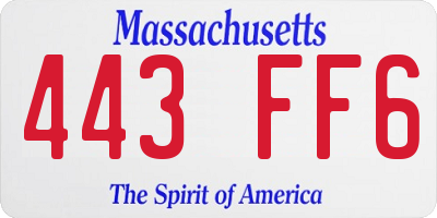MA license plate 443FF6