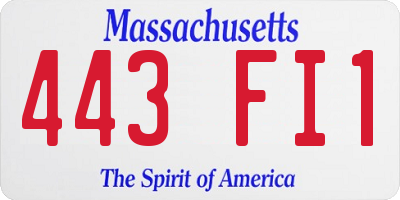 MA license plate 443FI1