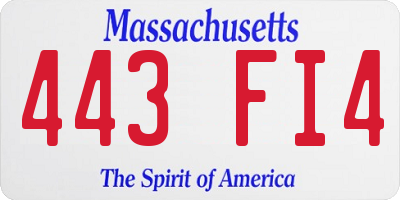 MA license plate 443FI4