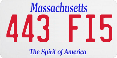 MA license plate 443FI5