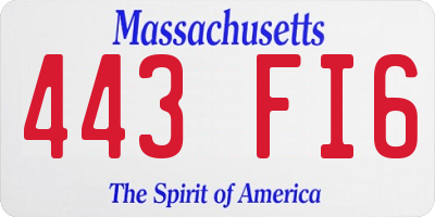 MA license plate 443FI6