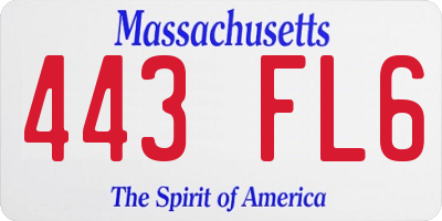 MA license plate 443FL6
