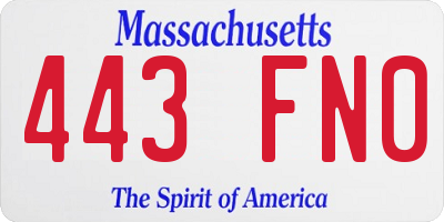 MA license plate 443FN0