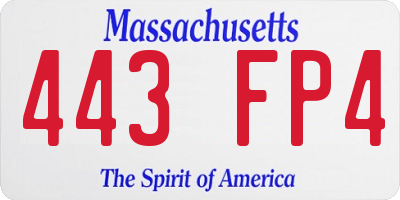 MA license plate 443FP4