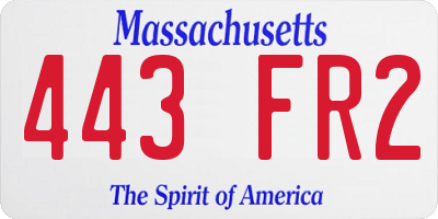 MA license plate 443FR2