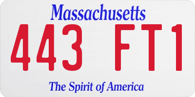 MA license plate 443FT1